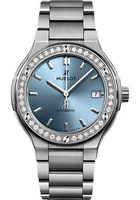 Hublot Classic Fusion Titanium Light Blue Watch-568.NX.891L.NX.1204 - Luxury Time NYC