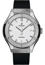 Load image into Gallery viewer, Hublot Classic Fusion Titanium Opalin Watch - 33 mm - Opaline Ed Dial - Black Rubber and Leather Strap-582.NX.2610.RX - Luxury Time NYC