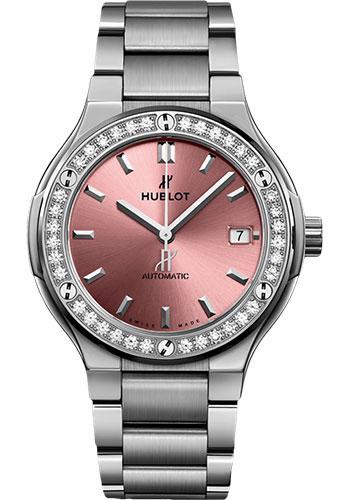 Hublot Classic Fusion Titanium Pink Watch-568.NX.891P.NX.1204 - Luxury Time NYC