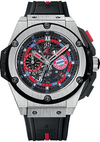 Hublot King Power Bayern Munich Watch - 48 mm Titanium Case - Red and Blue Logo Dial - Black and Red Rubber Strap Limited Edition of 200-716.NX.1129.RX.BYM12 - Luxury Time NYC
