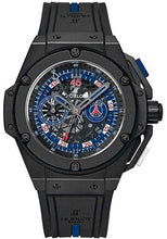 Load image into Gallery viewer, Hublot King Power Paris Saint-Germain Watch - 48 mm Black Ceramic Case - Blue PSG Logo Dial - Black and Blue Rubber Strap Limited Edition of 200-716.CI.0123.RX.PSG14 - Luxury Time NYC