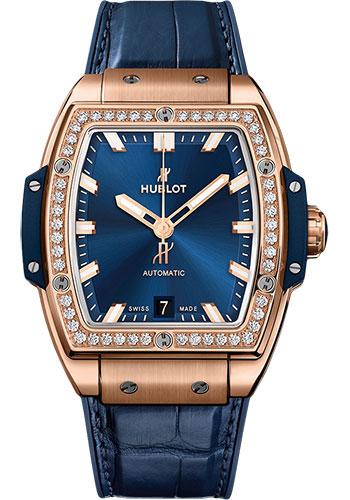 Hublot Spirit Of Big Bang King Gold Blue Diamonds Watch - 39 mm - Blue Dial-665.OX.7180.LR.1204 - Luxury Time NYC