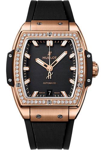 Hublot Spirit Of Big Bang King Gold Diamonds Watch - 39 mm - Black Dial-665.OX.1180.RX.1204 - Luxury Time NYC