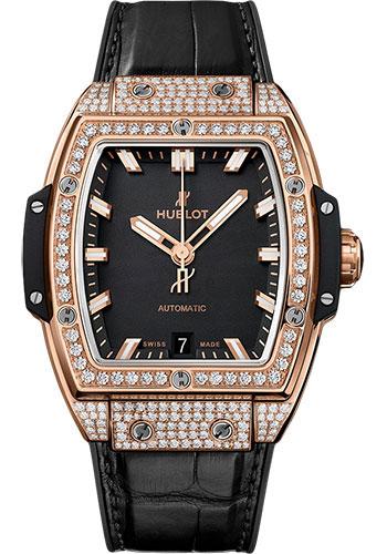Hublot Spirit Of Big Bang King Gold Pave Watch - 39 mm - Black Dial-665.OX.1180.LR.1604 - Luxury Time NYC