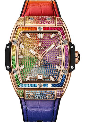 Hublot Spirit Of Big Bang King Gold Rainbow Watch - 39 mm - 18K King Gold Dial-665.OX.9910.LR.0999 - Luxury Time NYC