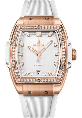 Hublot Spirit Of Big Bang King Gold White Diamonds Watch - 39 mm - White Dial-665.OE.2080.RW.1204 - Luxury Time NYC