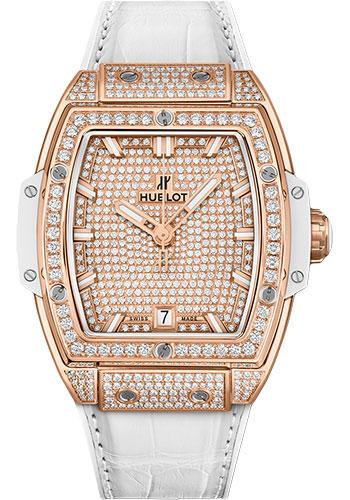 Hublot Spirit Of Big Bang King Gold White Full Pave Watch - 39 mm - 18K King Gold Dial-665.OE.9010.LR.1604 - Luxury Time NYC