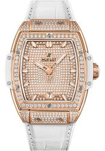 Load image into Gallery viewer, Hublot Spirit Of Big Bang King Gold White Full Pave Watch - 39 mm - 18K King Gold Dial-665.OE.9010.LR.1604 - Luxury Time NYC
