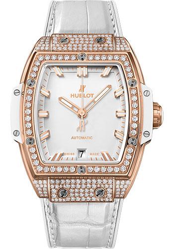 Hublot Spirit Of Big Bang King Gold White Pave Watch - 39 mm - White Dial-665.OE.2080.LR.1604 - Luxury Time NYC