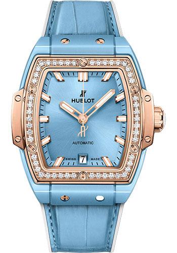 Hublot Spirit Of Big Bang Light Blue Ceramic King Gold Diamonds Watch - 39 mm - Light Blue Dial-665.EO.891L.LR.1204 - Luxury Time NYC