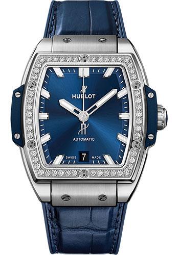 Hublot Spirit Of Big Bang Titanium Blue Diamonds Watch - 39 mm - Blue Dial-665.NX.7170.LR.1204 - Luxury Time NYC