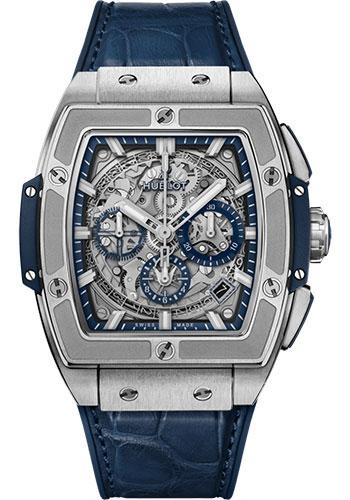 Hublot Spirit of Big Bang Titanium Blue Watch - 42 mm - Sapphire Dial - Blue Rubber and Leather Strap-641.NX.7170.LR - Luxury Time NYC