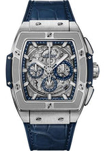 Load image into Gallery viewer, Hublot Spirit of Big Bang Titanium Blue Watch - 42 mm - Sapphire Dial - Blue Rubber and Leather Strap-641.NX.7170.LR - Luxury Time NYC