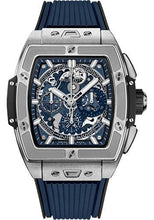Load image into Gallery viewer, Hublot Spirit of Big Bang Titanium Blue Watch - 42 mm - Sapphire Dial - Blue Rubber Strap-642.NX.7170.RX - Luxury Time NYC