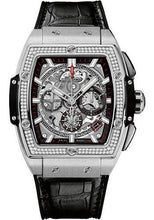 Load image into Gallery viewer, Hublot Spirit of Big Bang Titanium Diamonds Watch - 42 mm - Sapphire Dial - Black Rubber and Leather Strap-641.NX.0173.LR.1104 - Luxury Time NYC