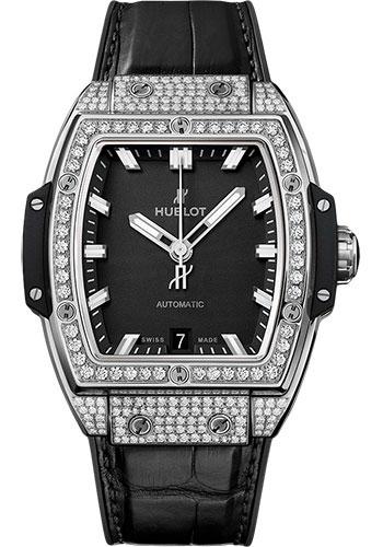 Hublot Spirit Of Big Bang Titanium Pave Watch - 39 mm - Black Dial-665.NX.1170.LR.1604 - Luxury Time NYC