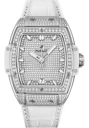 Hublot Spirit Of Big Bang Titanium White Full Pave Watch - 39 mm - Titanium Dial-665.NE.9010.LR.1604 - Luxury Time NYC