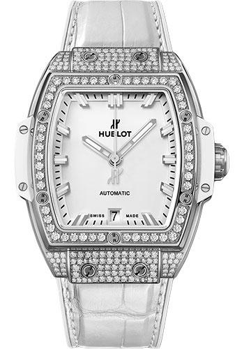 Hublot Spirit Of Big Bang Titanium White Pave Watch - 39 mm - White Dial-665.NE.2010.LR.1604 - Luxury Time NYC