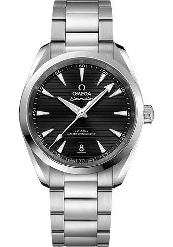 Omega Aqua Terra 150M Co-Axial Master Chronometer Watch - 38 mm Steel Case - Black Dial - Brushed And Polished Steel Bracelet - 220.10.38.20.01.001 - Luxury Time NYC