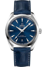 Load image into Gallery viewer, Omega Aqua Terra 150M Co-Axial Master Chronometer Watch - 38 mm Steel Case - Blue Dial - Blue Leather Strap - 220.13.38.20.03.001 - Luxury Time NYC