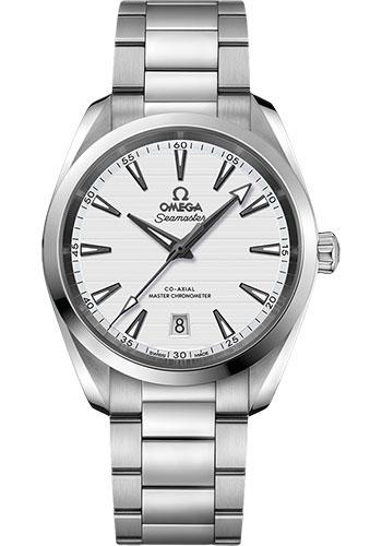 Omega Aqua Terra 150M Co-Axial Master Chronometer Watch - 38 mm Steel Case - Silvery Dial - Brushed And Polished Steel Bracelet - 220.10.38.20.02.001 - Luxury Time NYC