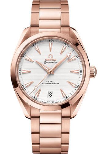Omega Aqua Terra 150M Co-Axial Master Chronometer Watch - 41 mm Sedna Gold Case - Silvery Dial - Brushed And Polished Sedna Gold Bracelet - 220.50.41.21.02.001 - Luxury Time NYC