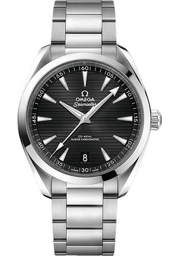 Omega Aqua Terra 150M Co-Axial Master Chronometer Watch - 41 mm Steel Case - Black Dial - Brushed And Polished Steel Bracelet - 220.10.41.21.01.001 - Luxury Time NYC