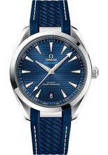 Load image into Gallery viewer, Omega Aqua Terra 150M Co-Axial Master Chronometer Watch - 41 mm Steel Case - Blue Dial - Blue Structured Rubber Strap - 220.12.41.21.03.001 - Luxury Time NYC