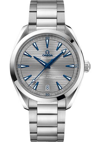 Omega Aqua Terra 150M Co-Axial Master Chronometer Watch - 41 mm Steel Case - Grey Dial - Brushed And Polished Steel Bracelet - 220.10.41.21.06.001 - Luxury Time NYC