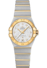 Load image into Gallery viewer, Omega Constellation Co-Axial Master Chronometer Watch - 27 mm Steel And Yellow Gold Case - White -Silvery Diamond Dial - Brushed Steel Bracelet - 127.20.27.20.52.002 - Luxury Time NYC