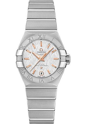 Omega Constellation Co-Axial Master Chronometer Watch - 27 mm Steel Case - White -Silvery Dial - 127.10.27.20.02.001 - Luxury Time NYC