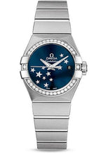 Load image into Gallery viewer, Omega Constellation Co-Axial Star ORBIS Collection Watch - 27 mm Brushed Steel Case - Diamond Bezel - Blue Dial - 123.15.27.20.03.001 - Luxury Time NYC