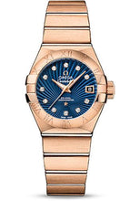 Load image into Gallery viewer, Omega Constellation Co-Axial Watch - 27 mm Brushed Red Gold Case - Blue Supernova Diamond Dial - 123.50.27.20.53.001 - Luxury Time NYC