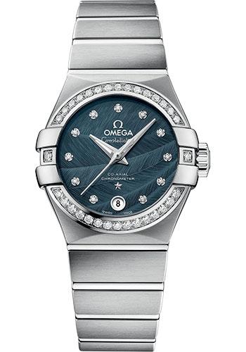 Omega Constellation Co-Axial Watch - 27 mm Steel Case - Blue Dial - 123.15.27.20.53.001 - Luxury Time NYC