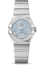 Load image into Gallery viewer, Omega Constellation Co-Axial Watch - 27 mm Steel Case - Diamond-Set Steel Bezel - Blue Mother-Of-Pearl Dial - 123.15.27.20.57.001 - Luxury Time NYC