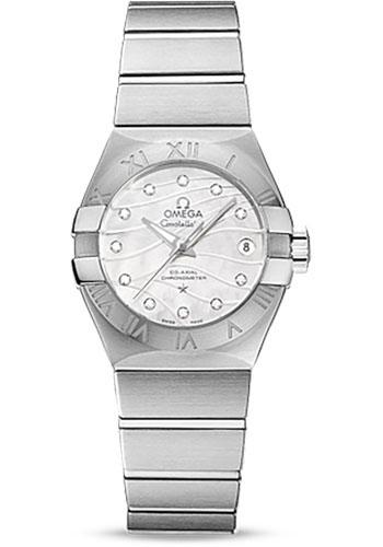 Omega Constellation Co-Axial Watch - 27 mm Steel Case - Mother-Of-Pearl Dial - 123.10.27.20.55.002 - Luxury Time NYC