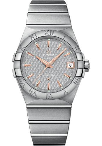 Omega Constellation Co-Axial Watch - 38 mm Steel Case - Grey Dial - 123.10.38.21.06.002 - Luxury Time NYC