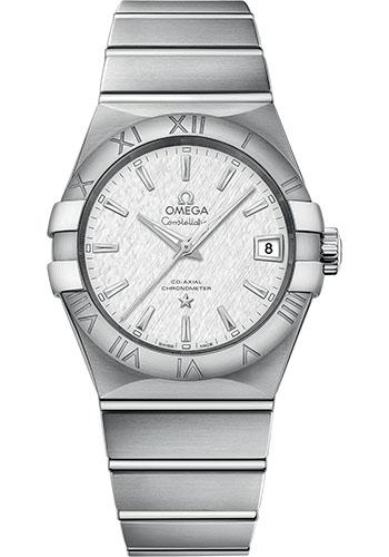 Omega Constellation Co-Axial Watch - 38 mm Steel Case - White -Silvery Dial - 123.10.38.21.02.004 - Luxury Time NYC