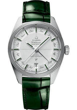 Load image into Gallery viewer, Omega Constellation Globemaster Co-Axial Master Chronometer Annual Calendar Limited Edition of 52 Watch - 41 mm Platinum Case - Platinum Dial - Green Leather Strap - 130.93.41.22.99.002 - Luxury Time NYC