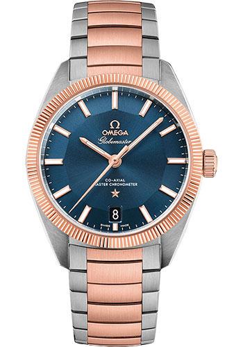 Omega Constellation Globemaster Co-Axial Master Chronometer Watch - 39 mm Steel And Sedna Gold Case - Sedna Gold Fluted Bezel - Blue Dial - 130.20.39.21.03.001 - Luxury Time NYC