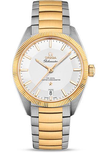 Omega Constellation Globemaster Co-Axial Master Chronometer Watch - 39 mm Steel And Yellow Gold Case - Yellow Gold Fluted Bezel - Silvery Dial - Steel Bracelet - 130.20.39.21.02.001 - Luxury Time NYC