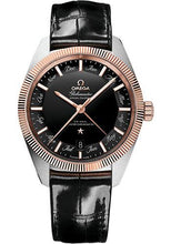 Load image into Gallery viewer, Omega Constellation Globemaster Omega Co-Axial Master Chronometer Annual Calendar - 41 mm Steel And Sedna Gold Case - Black Dial - Black Leather Strap - 130.23.41.22.01.001 - Luxury Time NYC