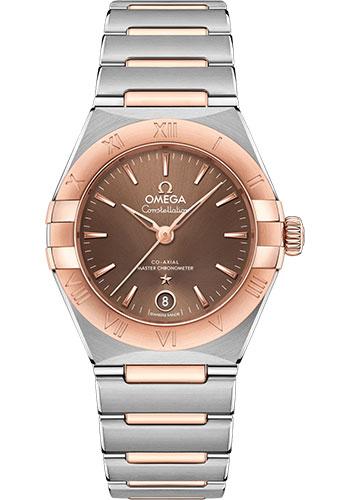 Omega Constellation Manhattan Co-Axial Master Chronometer Watch - 29 mm Steel And Sedna Gold Case - Brown Dial - 131.20.29.20.13.001 - Luxury Time NYC