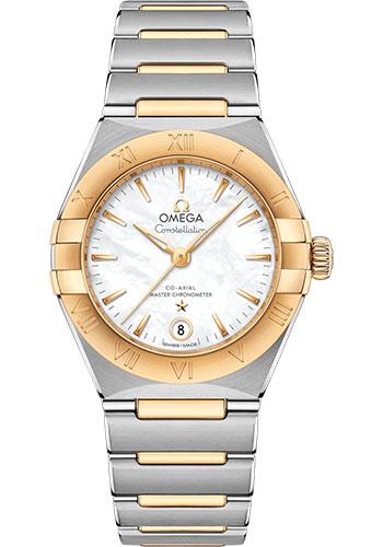 Omega Constellation Manhattan Co-Axial Master Chronometer Watch - 29 mm Steel And Yellow Gold Case - Mother-Of-Pearl Dial - 131.20.29.20.05.002 - Luxury Time NYC