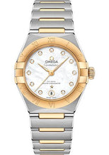 Load image into Gallery viewer, Omega Constellation Manhattan Co-Axial Master Chronometer Watch - 29 mm Steel And Yellow Gold Case - Mother-Of-Pearl Diamond Dial - 131.20.29.20.55.002 - Luxury Time NYC