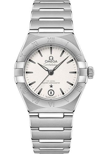 Omega Constellation Manhattan Co-Axial Master Chronometer Watch - 29 mm Steel Case - Crystal White Silvery Dial - 131.10.29.20.02.001 - Luxury Time NYC