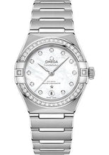 Load image into Gallery viewer, Omega Constellation Manhattan Co-Axial Master Chronometer Watch - 29 mm Steel Case - Diamond-Paved Bezel - Mother-Of-Pearl Diamond Dial - 131.15.29.20.55.001 - Luxury Time NYC