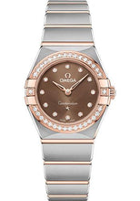 Load image into Gallery viewer, Omega Constellation Manhattan Quartz Watch - 25 mm Steel And Sedna Gold Case - Diamond-Paved Bezel - Brown Diamond Dial - 131.25.25.60.63.001 - Luxury Time NYC