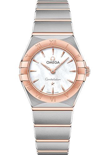 Omega Constellation Manhattan Quartz Watch - 25 mm Steel And Sedna Gold Case - Mother-Of-Pearl Dial - 131.20.25.60.05.001 - Luxury Time NYC