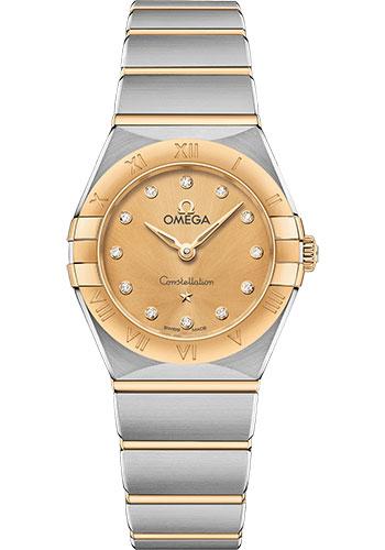 Omega Constellation Manhattan Quartz Watch - 25 mm Steel And Yellow Gold Case - Champagne Diamond Dial - 131.20.25.60.58.001 - Luxury Time NYC